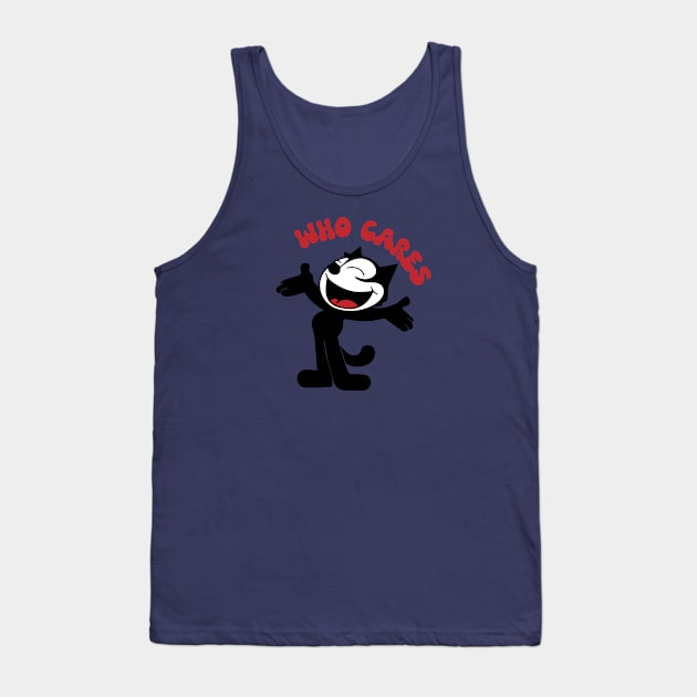 Felix Cat Who Cares Tank Top by funNkey